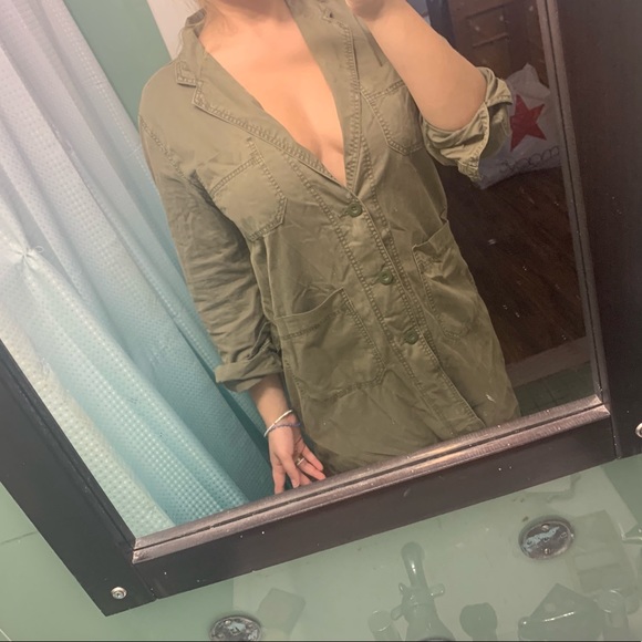 Cargo military green t-shirt dress - Picture 6 of 8
